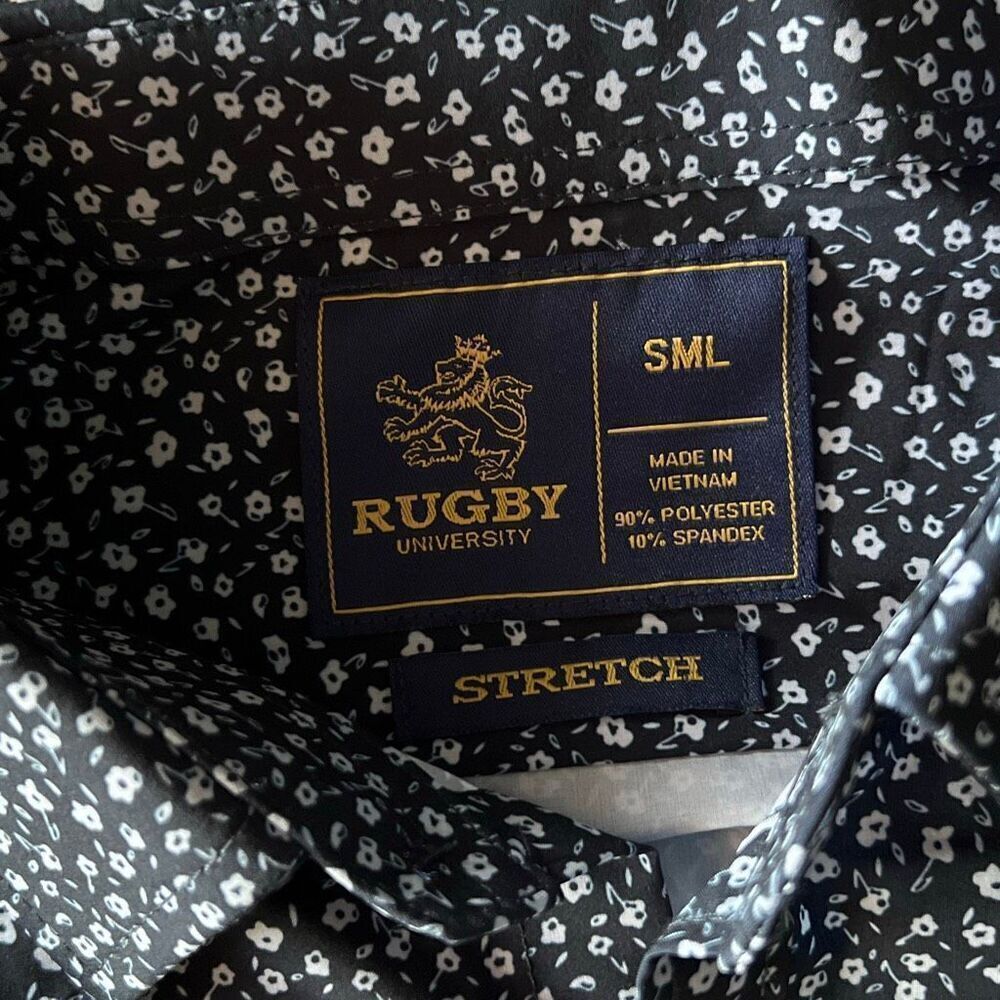 Rugby Size Small Blue Floral Print button up shirt long sleeve - Picture 6 of 6